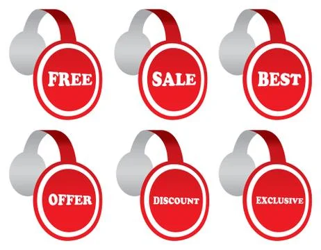 Point of sale labels Stock Illustration