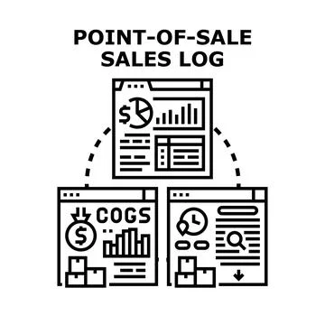 Point of sale sales log data analytics and reporting system Stock Illustration