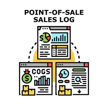 Point of sale sales log data analytics and reporting system 스톡 일러스트