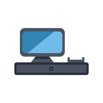 Point of sale system digital payment terminal icon Stock Illustration