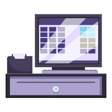 Point of sale system for processing payments for purchases in a store Stock Illustration