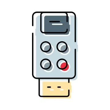 Point of sale terminal processing electronic payment transaction Stock Illustration