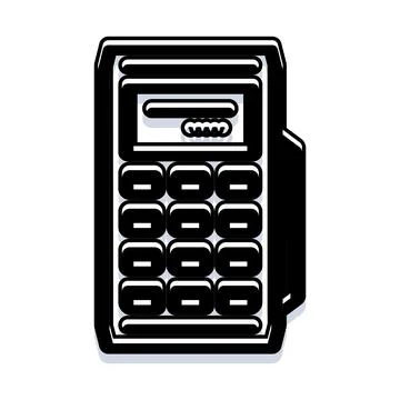 Point of sale terminal processing payment transaction icon 库存插图