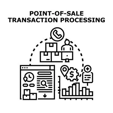 Point of sale transaction processing concept Stock Illustration