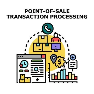 Point of sale transaction processing concept Stock Illustration