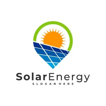 Point Solar logo vector template, Creative Solar panel energy logo design con Stock Illustration
