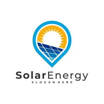 Point Solar logo vector template, Creative Solar panel energy logo design con Stock Illustration