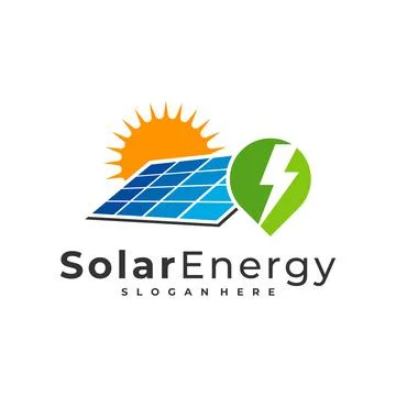 Point Solar logo vector template, Creative Solar panel energy logo design con Stock Illustration