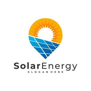 Point Solar logo vector template, Creative Solar panel energy logo design con Stock Illustration