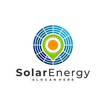 Point Solar logo vector template, Creative Solar panel energy logo design con Stock Illustration
