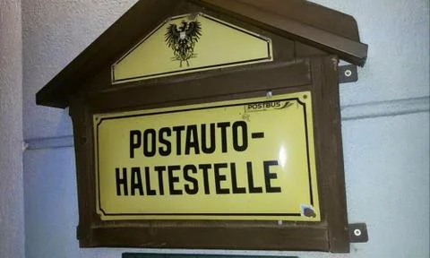 Point  of STOP  the  POST-BUS Stock Photos