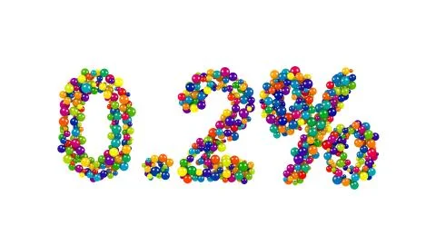Point two percent made from multicolored spheres Stock Illustration