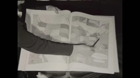 Point at US atlas Stock Footage 47663606