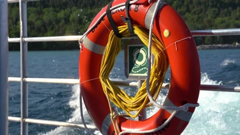 Point of view of the back of a boat  Stock Footage 143214641