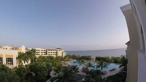 Point of view - balcony  overlooking holiday resort, all Inclusive, Caribbean 스톡 동영상 139302002