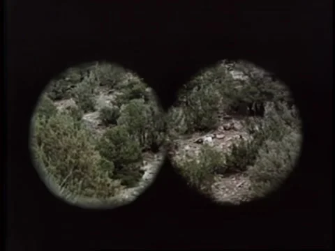 Point of view from binoculars searching mountain side Stock Footage 260252130
