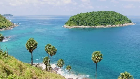 The point of view of the Cape Wind pharom Phuket, Thailand country. 库存影片 79556176