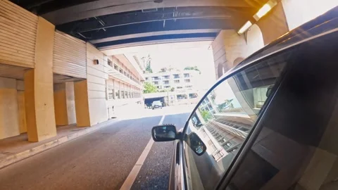 Point of view car driving around Monte Carlo Monaco streets architecture Vídeos de archivo 248389586