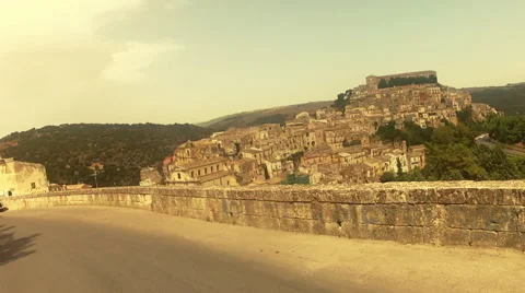 Point of view from car going around sicilian towns Stock Footage 50227752