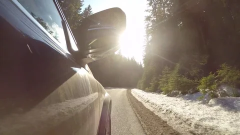 Point of view - car moving on a road Stock Footage 74117635