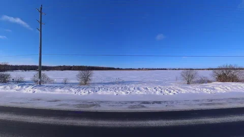Point of view of car side view driving plate in Innisfil town in Ontario, C.. Stock Footage 344766214