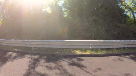 Point of view from the car window on the highway driving fast Stock Footage 129984943