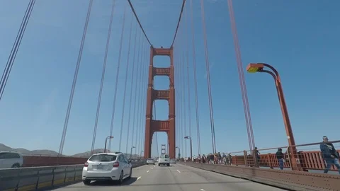 Point of View: Driving Across Golden Gate Bridge 2 Stock Footage