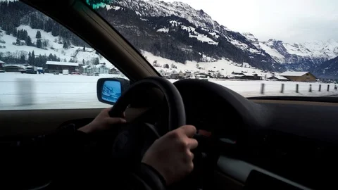 Point of view driving a car on a highway in Switzerland Stock-Footage 86248164