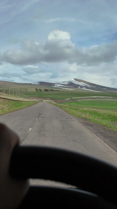 Point of view driving a car on a lonely road Video stock 340629068
