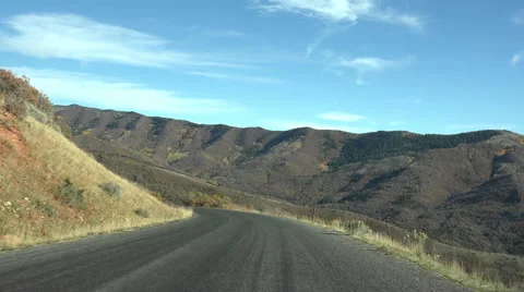 Point of view driving down scenic autumn mountain road 4K 041 Video stock 45313889