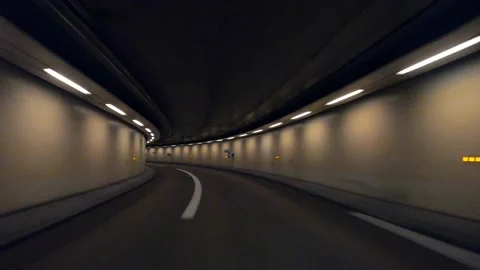 Point of view driving in a empty tunnel Stock Footage 171023349