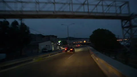 Point Of View Driving In Greece At Night HD Video Stock Footage 25979656