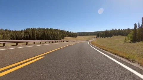 Point-of-view driving on Highway 67, Grand Canyon in Arizona. Stock Footage 99664482