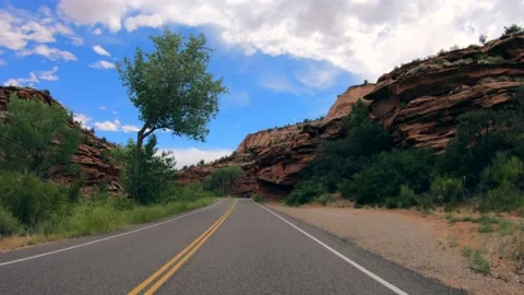 Point of View Driving Scenic Byway 12, Southern Utah Stock Footage