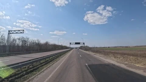 Point of view driving on a sunny highway timelapse Stock Footage 340873868
