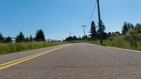 Point of view driving through the countryside with trees on a sunny day. Stock-Footage 310967124
