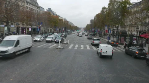 Point of view driving through Paris Stock Footage 46464589
