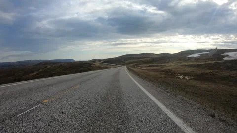 Point of view of driving through tundra landscape in Nordkapp Norway. Stock Footage 251418350