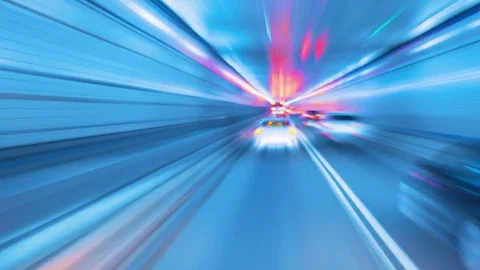Point of view driving time-lapse through tunnel under the river Vídeo Stock 74226403