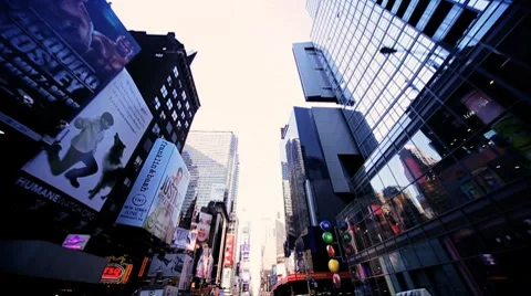 Point of View driving in Times Square Manhattan, New York, North America, USA Stock Footage