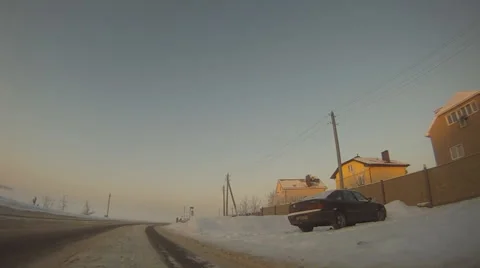 Point of view driving on winter road. Stock Footage 47385104