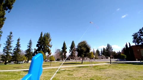 Point of View Flying Kites on a sunny day at the park 05 Stock Footage 149089533