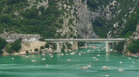 Point of view following river through mountain gorge Stock Footage 40492993