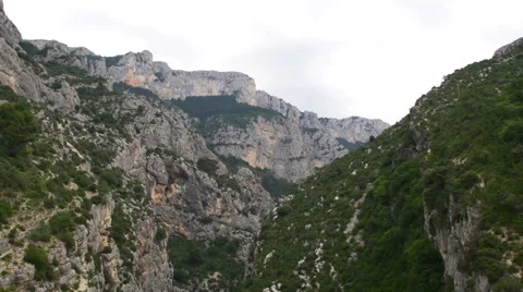 Point of view following river through mountain gorge Stock Footage 40493078