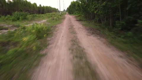 Point of view footage while driving down a road in rural.  Stock Footage 218413646