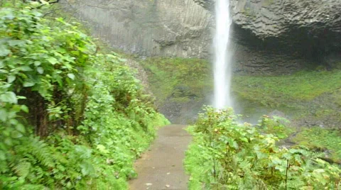 Point of View Hiking to Waterfall Stock Footage 874627