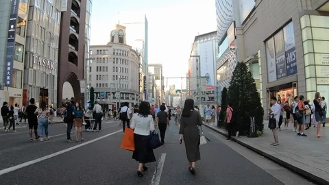 Point of View Hyperlapse Ginza Street Stock Footage 96102374
