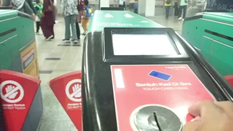 Point of view insert token in tunnel ticket Video stock 279082842