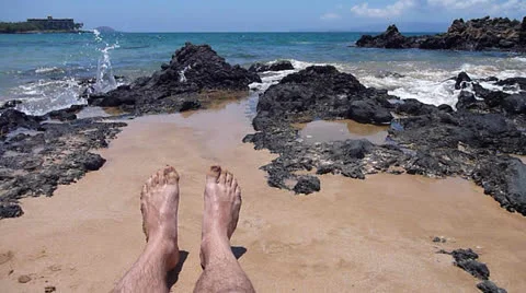 Point of View Laying on Beach Video stock 24241272