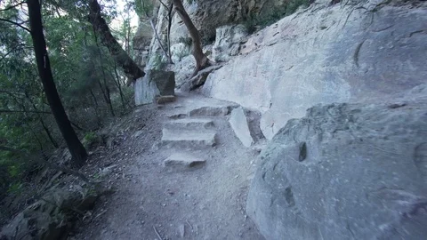 Point of view leisure exploration in Blue Mountain Sydney Stock Footage 85650004
